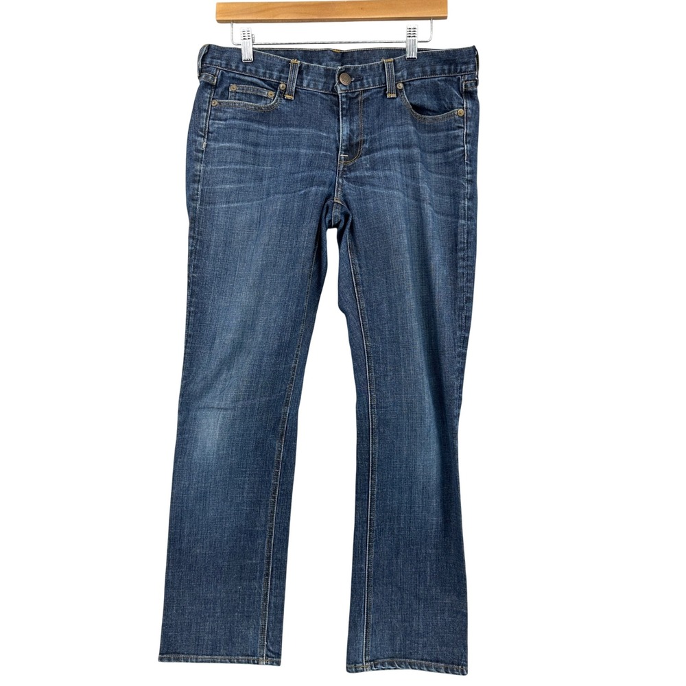 Y2K J.Crew Matchstick Womens Slim Straight Jeans Dark Wash 31S *33x29.5 Whiskers